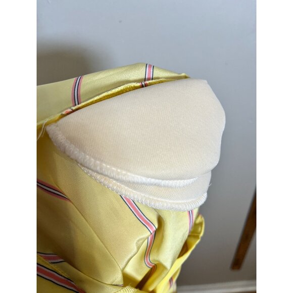 Retro Striped Top 10 Yellow Old Money Preppy Boho Classic Chic Glam Workwear 70s - Picture 10 of 10